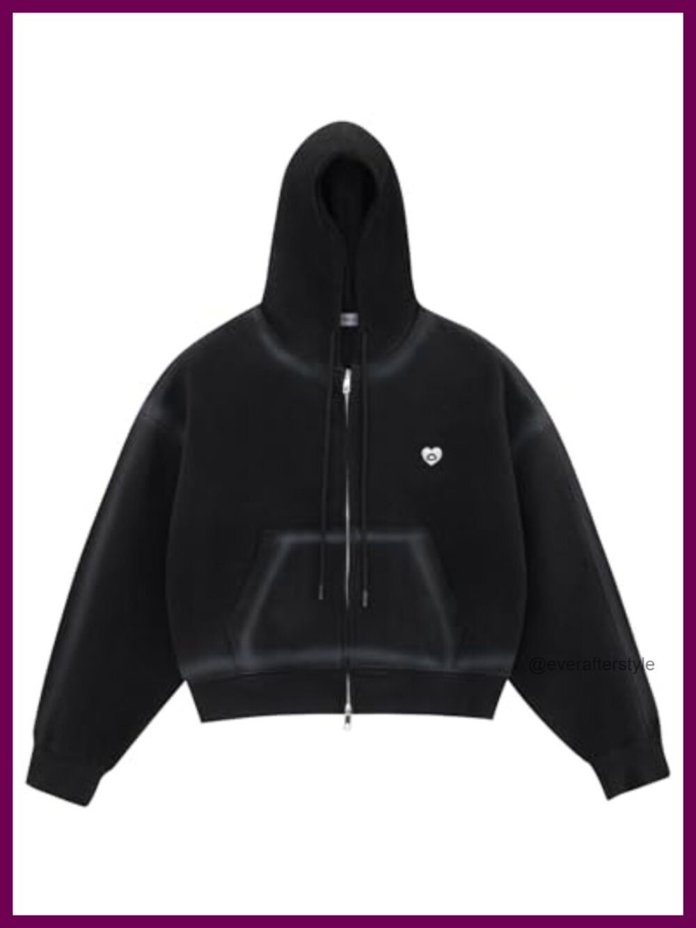 Aelfric Eden Boxy Oversized Cropped Zip Up Hoodie Casual Sweatshirt
